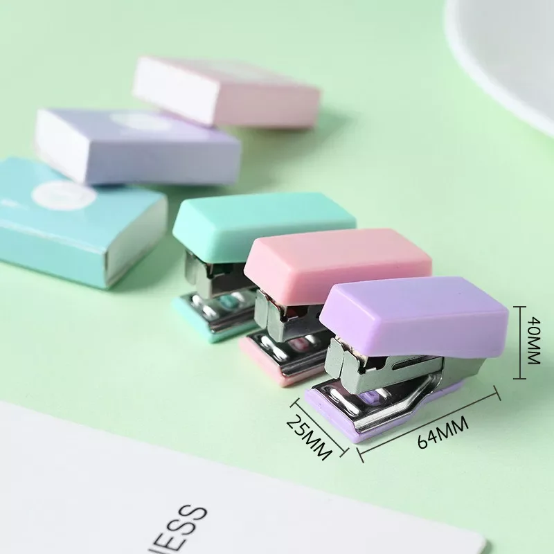 

Mini Morandi Color Metal Stapler Set With Staples Binding Tools Stationery Office School Student Supplies