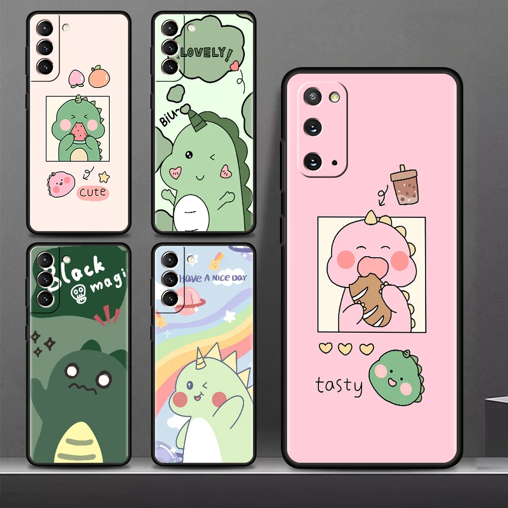 

Cute Dinosaur Baby Case For Samsung Galaxy S22 S20 FE S21 Plus Soft Phone Cover S10 S9 S8 Note 20 Ultra 10 Lite TPU Shell