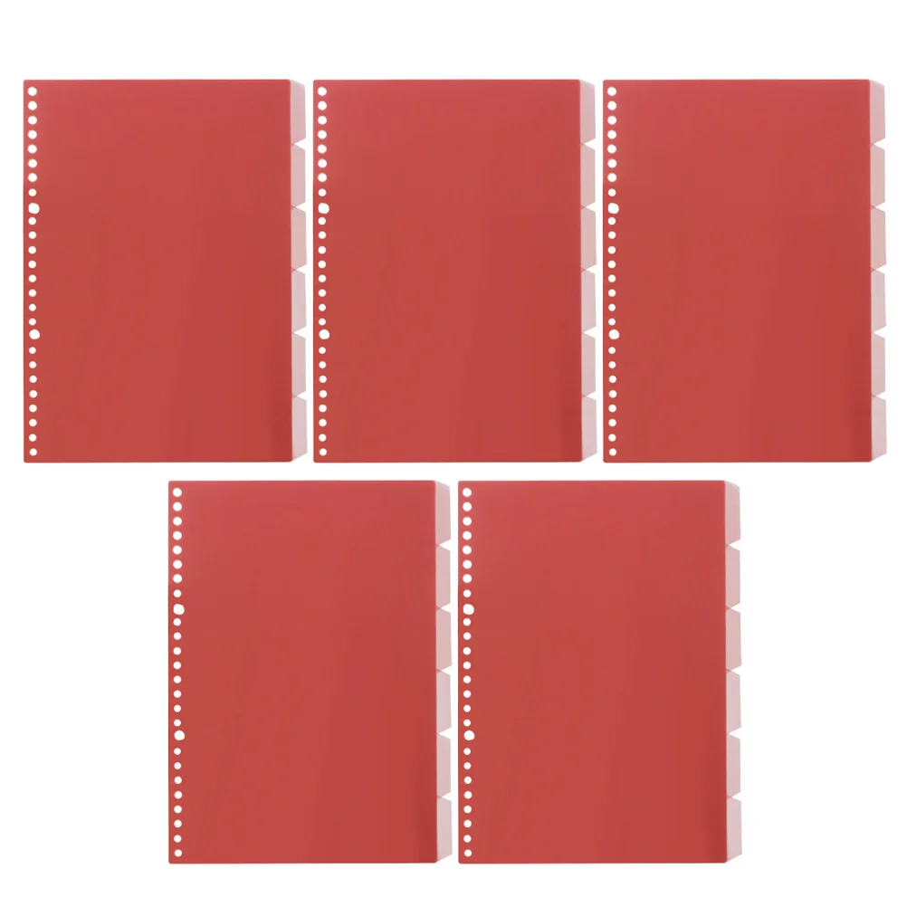 

5 Pcs Plastic Divider B5 Binder Dividers Refills Pages Label School Supplies Vintage Loose-leaf Markers