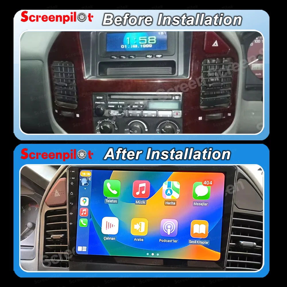 Фото Android 15 для Mitsubishi Pajero 3 V70 V60 1999-2006, автомобильный радиоприемник, мультимедийный беспроводной автоплеер, GPS-навигация, стереоголовка №2
