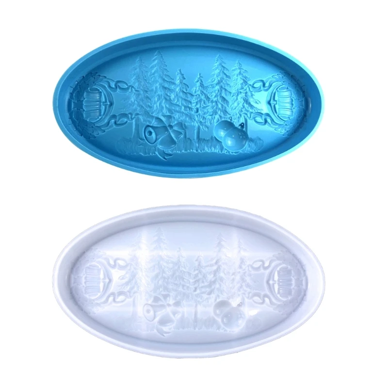 

DIY Christmas Casting Mould Serving Board Tray Jewelry Ring Holder Silicone Mold K92A