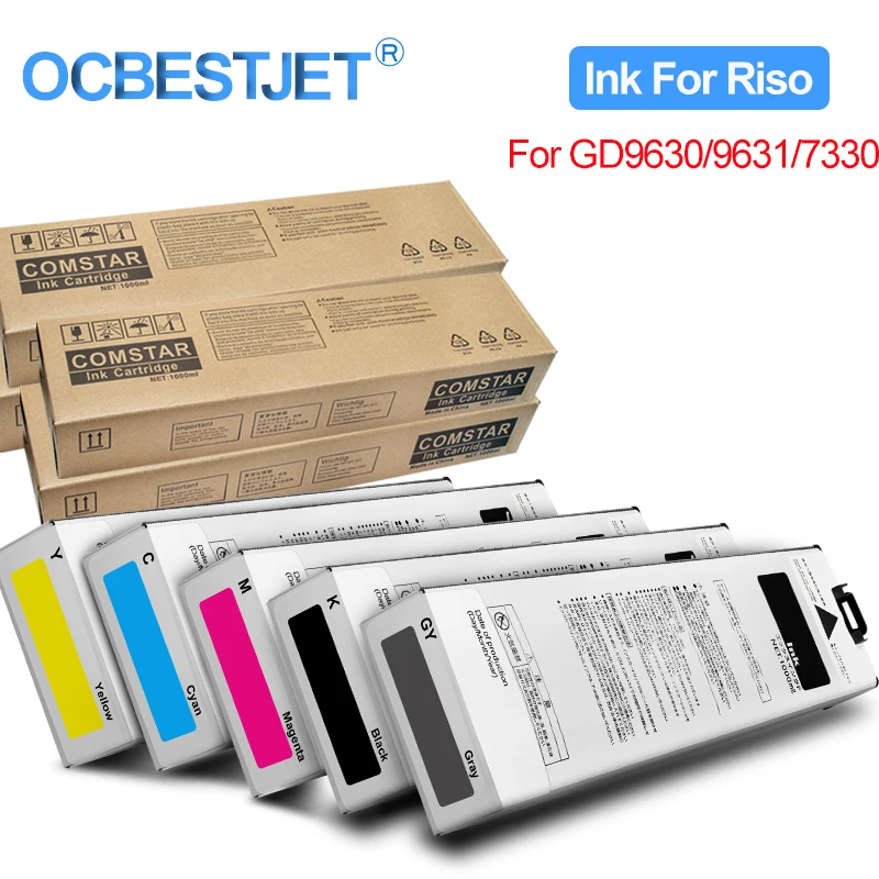 Cartucho de Tinta Compatível para Impressora a Jato de Tinta S7280 7281 7282 7283 7284ua Cores Optinal Riso Comcolor Gd9630 Gd9631 Gd7330