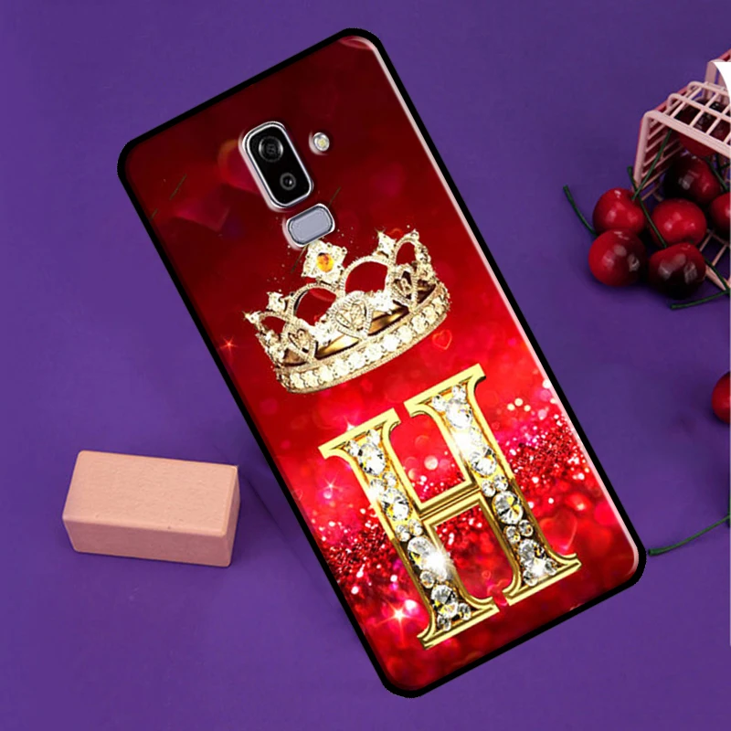 Red Diamonds Letter Case For Samsung Galaxy A3 A5 J1 2016 J3 J5 J7 2017 A6 A7 A8 A9 2018 J8 J4 J6 Plus Cover images - 6