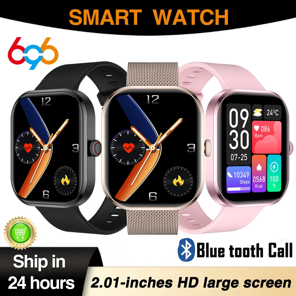 Новые мужские умные часы с синим зубом 2 01 дюйма водонепроницаемые спортивные