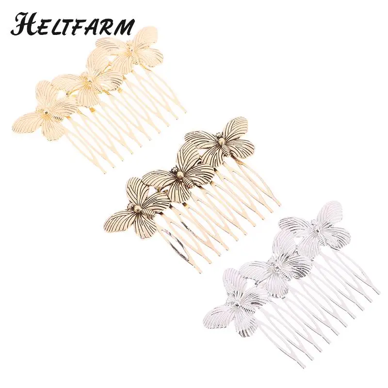 

1Pcs Women Headwear Hair Accessories Gifts Vintage Elegant Butterfly Hair Clip Combs Metal Hairpin