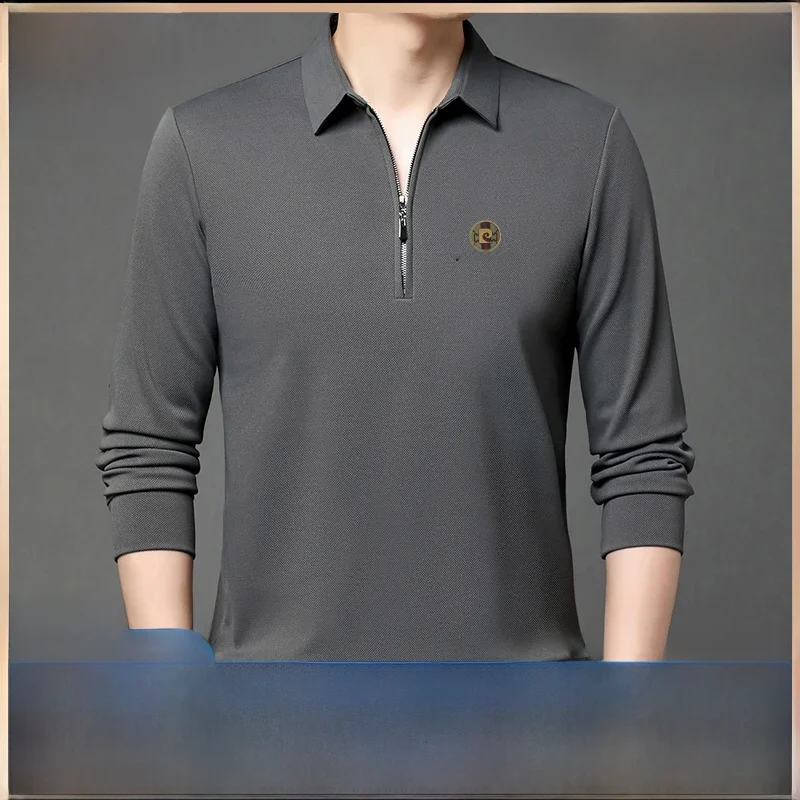 Pierre Cardin Высококачественная мужская рубашка с длинными рукавами Нижняя Шелковая