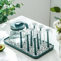 water cups shelf dust proof cup drying rack multifunctional plastic draining glass cup holder stand easy to clean for bottle