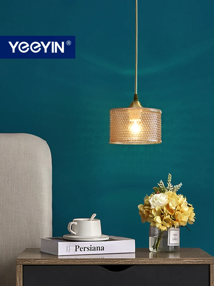 

MOONSHADOW Pendant Light Nordic Single Head Dining Room Modern Simple Living Room Bar Pendant Light Luxury Bedroom Bedside Lamp