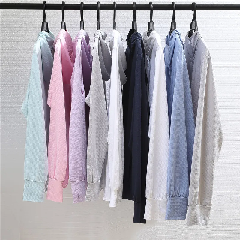 

Summer men and women's sun protection clothing Solid color quick drying clothes Sun protection clothing Breathable outerwear
