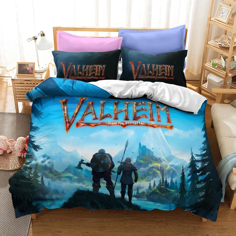 

New Animation Shrine Digital Printing Bedding Set 3D Down Bed Cover Pillowcase Single Double King Queen Size Home Textile
