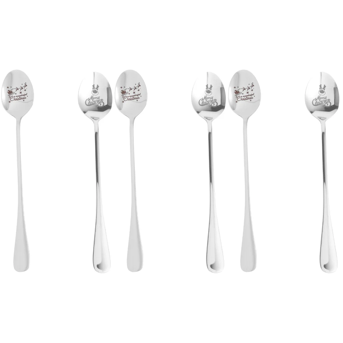 

Spoons Christmas Spoon Party Favor Serving Stainless Teaspoons Holiday Dessert Steel Flatware Soup Mixing Cocktail Mini Decor