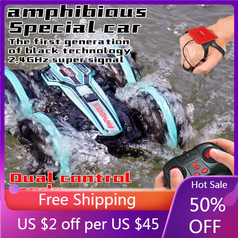 

Newest High-tech Remote Control Car 2.4G Amphibious Stunt RC Car Double-sided Tumbling Driving Children's Electric Toys for Boy