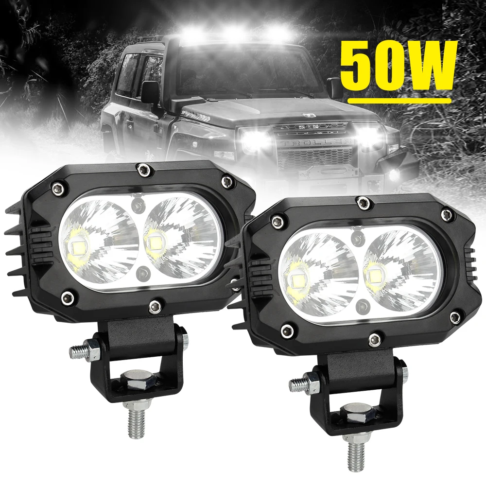 

OKEEN Led Lights Work Light Bar Square Spotlight Working Light Car Driving Truck Boat Atv 4x4 Tractor Headlamp Fog Lamp 12V 24V