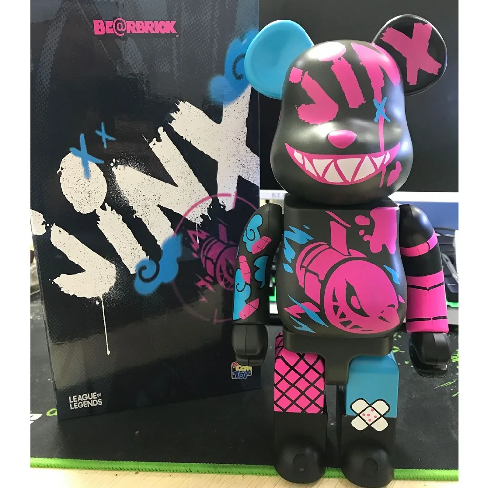 

28cm 400% Bearbrick Bear@Brick Jinx Action Figures Bear PBS Model Figures DIY Paint Dolls Kids Toys Children Birthday Gifts
