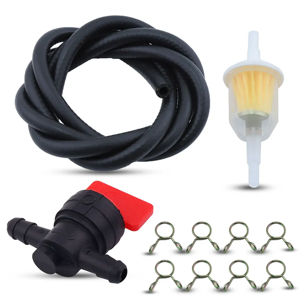 5/16 дюймовый ID топливный шланг плетеный 6 футов w/ 10 зажимов 8 мм Плетеный резиновый шланг с топливным фильтром Универсальный клапан