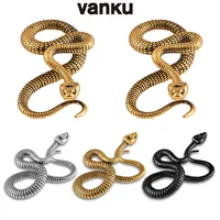 Vanku 2PCS New Cool Silver Snake Hanging Ear Weights Earrings Stretcher Gauges Plugs Expander Fashion Body Piercer Jewelry
