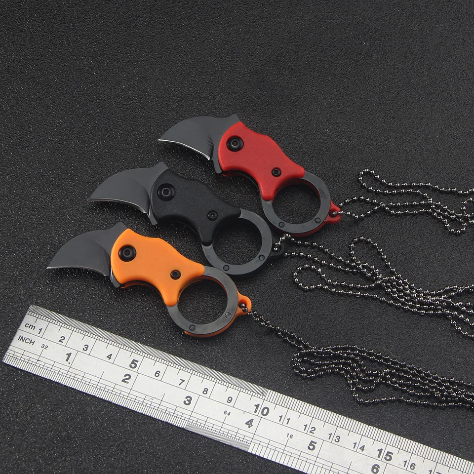 

Mini fox necklace knife outdoor portable eagle claw folding knife Keychain folding knife folding