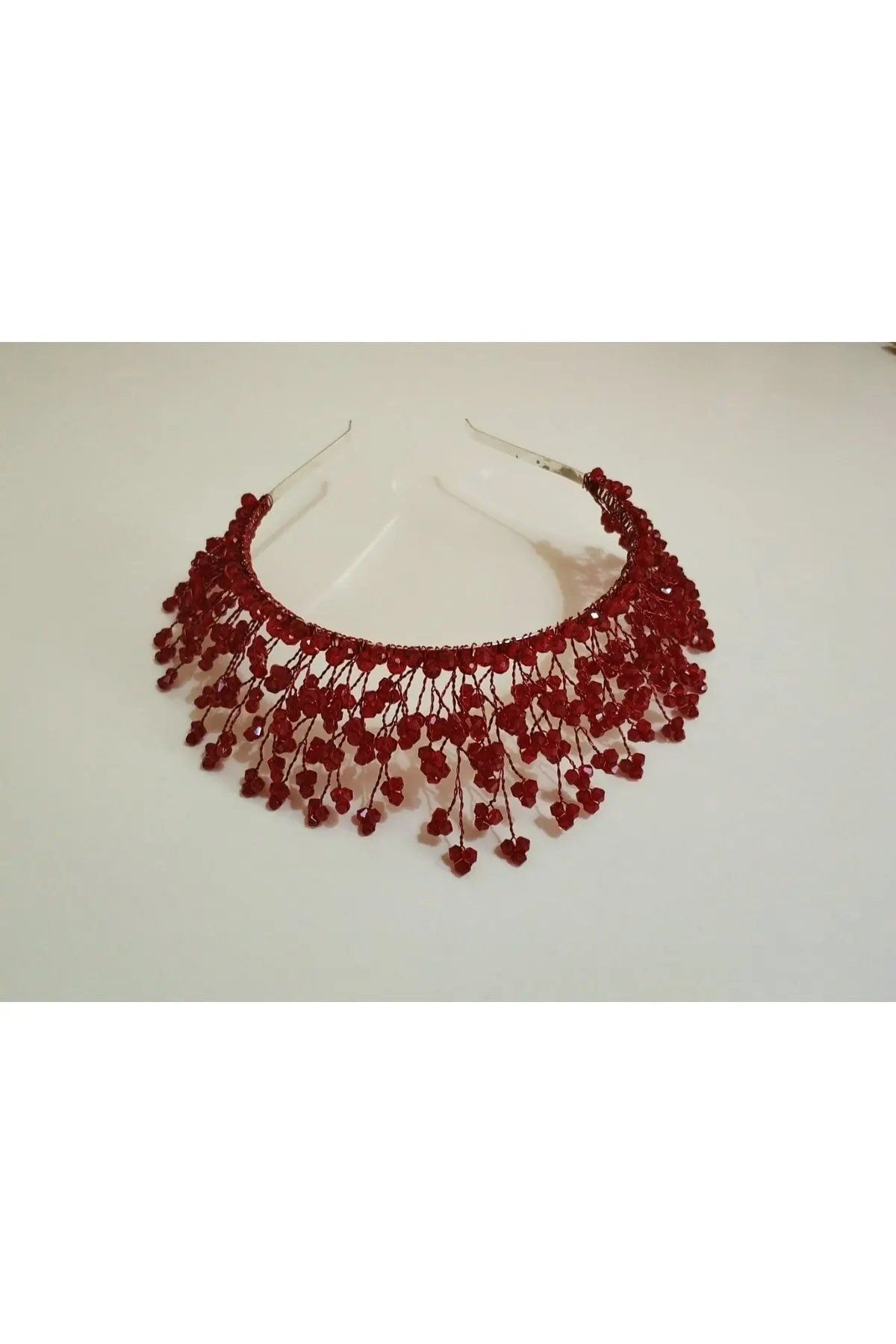 

Bridal Accessories Crescent Crown Hand Woven Claret Red Crystal Bridal HeadpiCrown Wedding Accessories For Wedding Accessories For Wedding