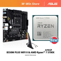 NEW AMD Ryzen 7 5700X R7 5700X+ASUS TUF GAMING B550M PLUS (WI-FI) II Micro-ATX Motherboard Set Kit Ryzen All New But Without Fan