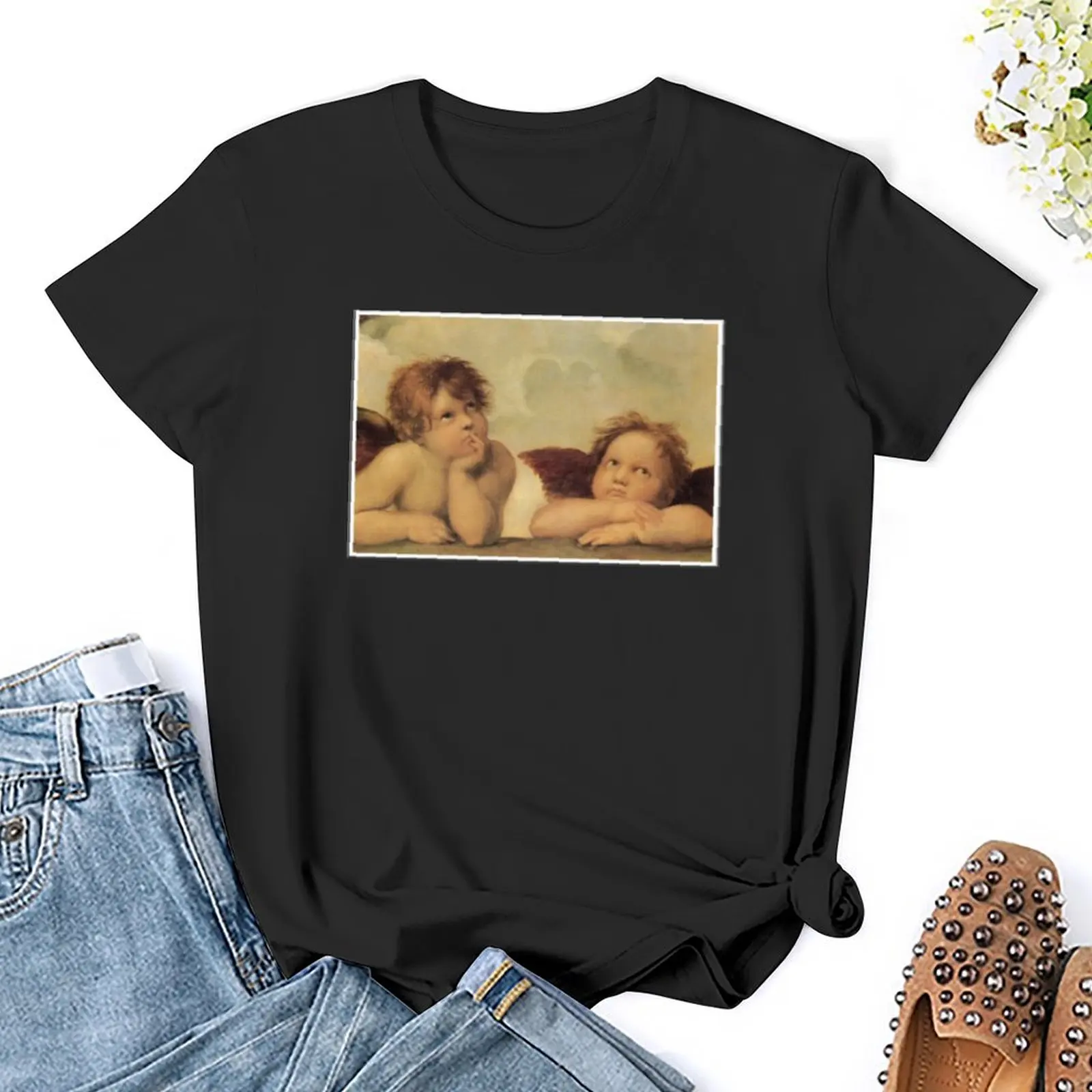 Футболка с изображением ангелов (cherubs) мечтать от Рафаэля милая одежда женская