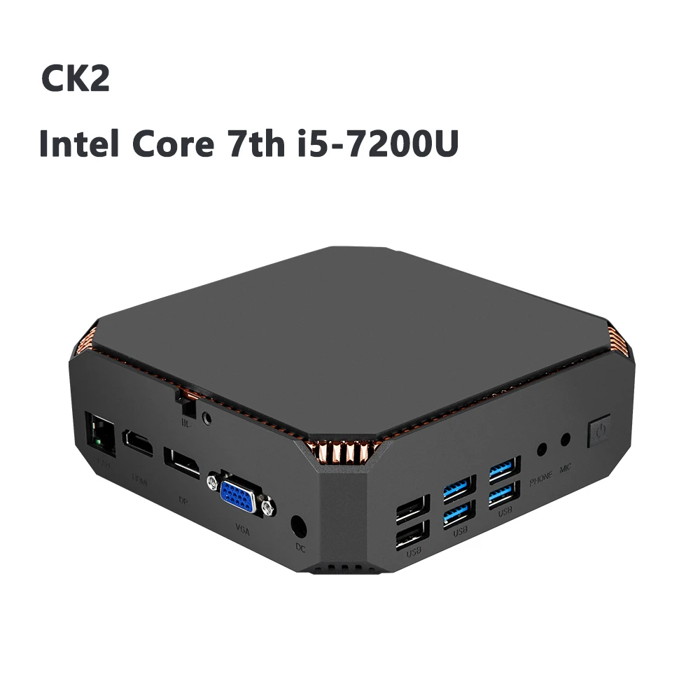 Мини-ПК CK2 Intel Core 7 Windows 11 DDR4 8 ГБ 128 256 Гб SSD Wi-Fi BT4.2 VGA настольный игровой компьютер -