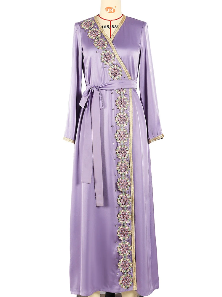 Autumn Women Muslim Abaya Dress Palace India Abayas Diamond Dubai Turkey Islam Morocco Kaftan Robe Longue Vestidos Largos 2022