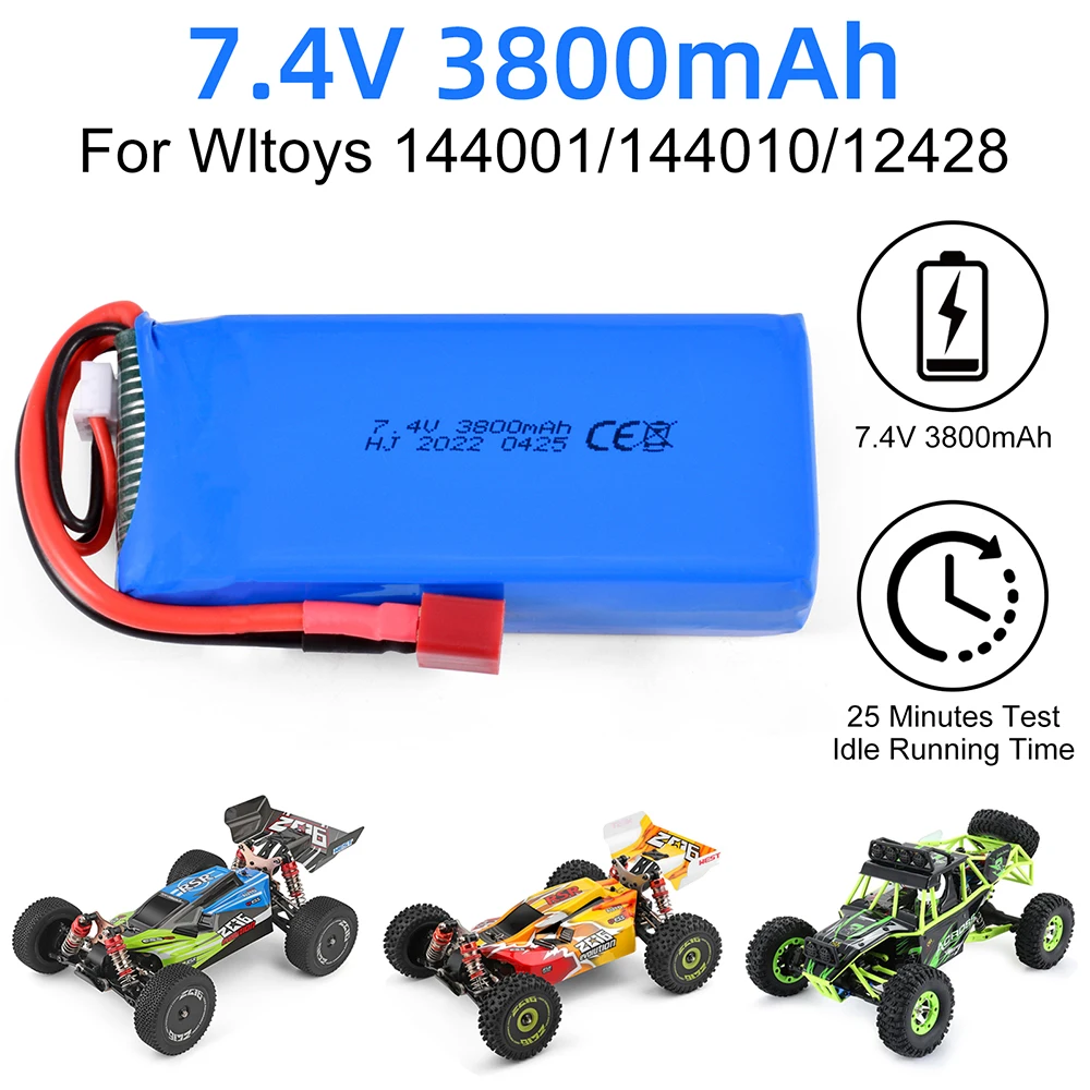 

Wltoys 144001 2S 7.4V 3800mAh LiPo Battery for Wltoys 144010/12428/124019/124018 1/14 1/10 RC Car Battery Upgrades Spare Parts