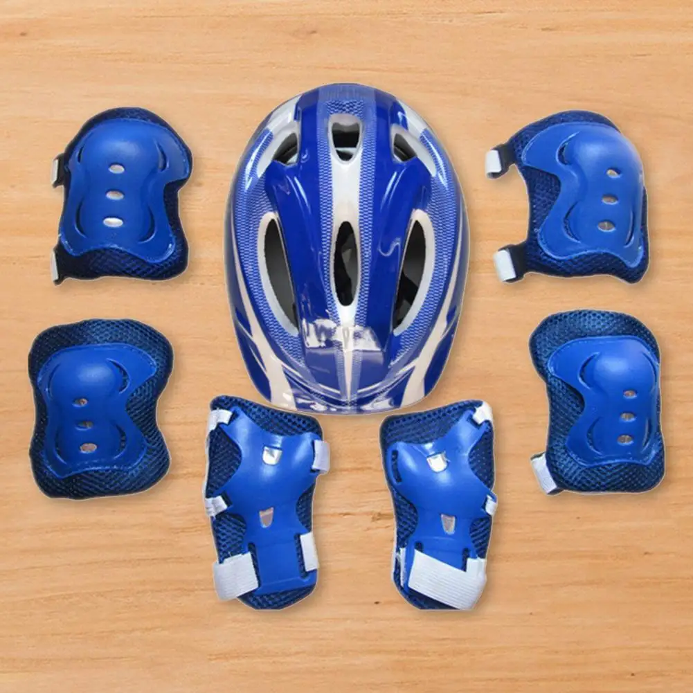 

Heavy Duty 7Pcs/ Set Delicate Longboarding Skates Elbow Pads Knee Pad Accessory Skates Elbow Pads Breathable for Kids