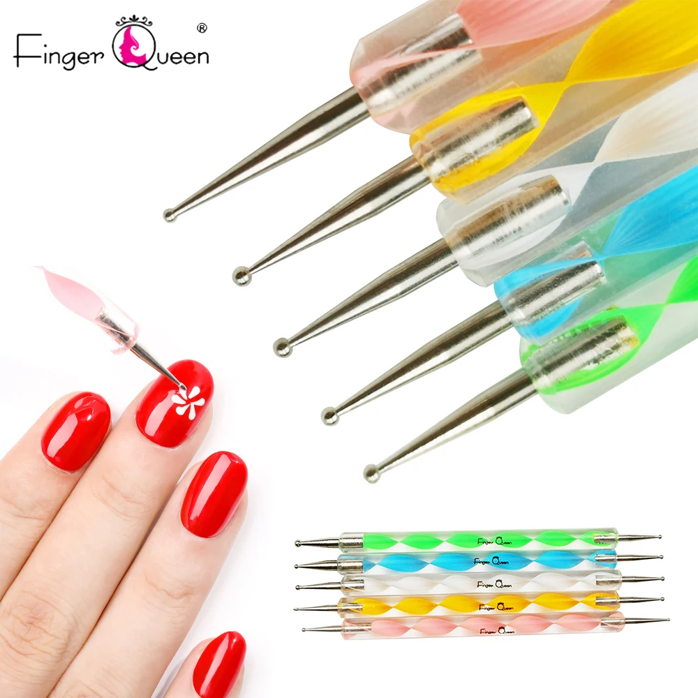 

5pcs Art Nails Point Pen Double Head Nails Dotting Tools Needles Manicure Nails Nail Polish Brush Pen Set