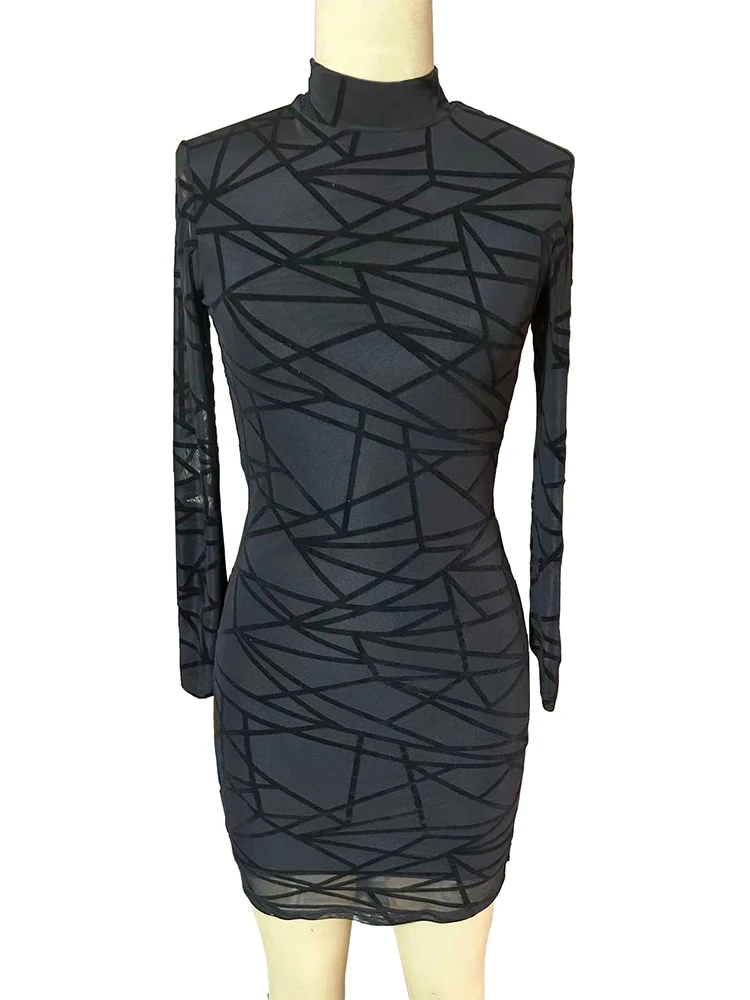 

Женское платье с длинным рукавом, асимметричное клетчатое платье с геометрическим рисунком, y2k, весна-лето 2023