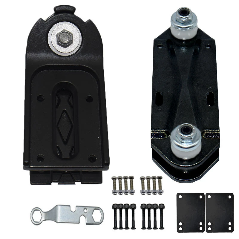 

1Set Surfboard Skateboard Surfskate Bridge Water Bridge Longboard Surf Skate Bridge Base Skate with Risers Bolts,Black