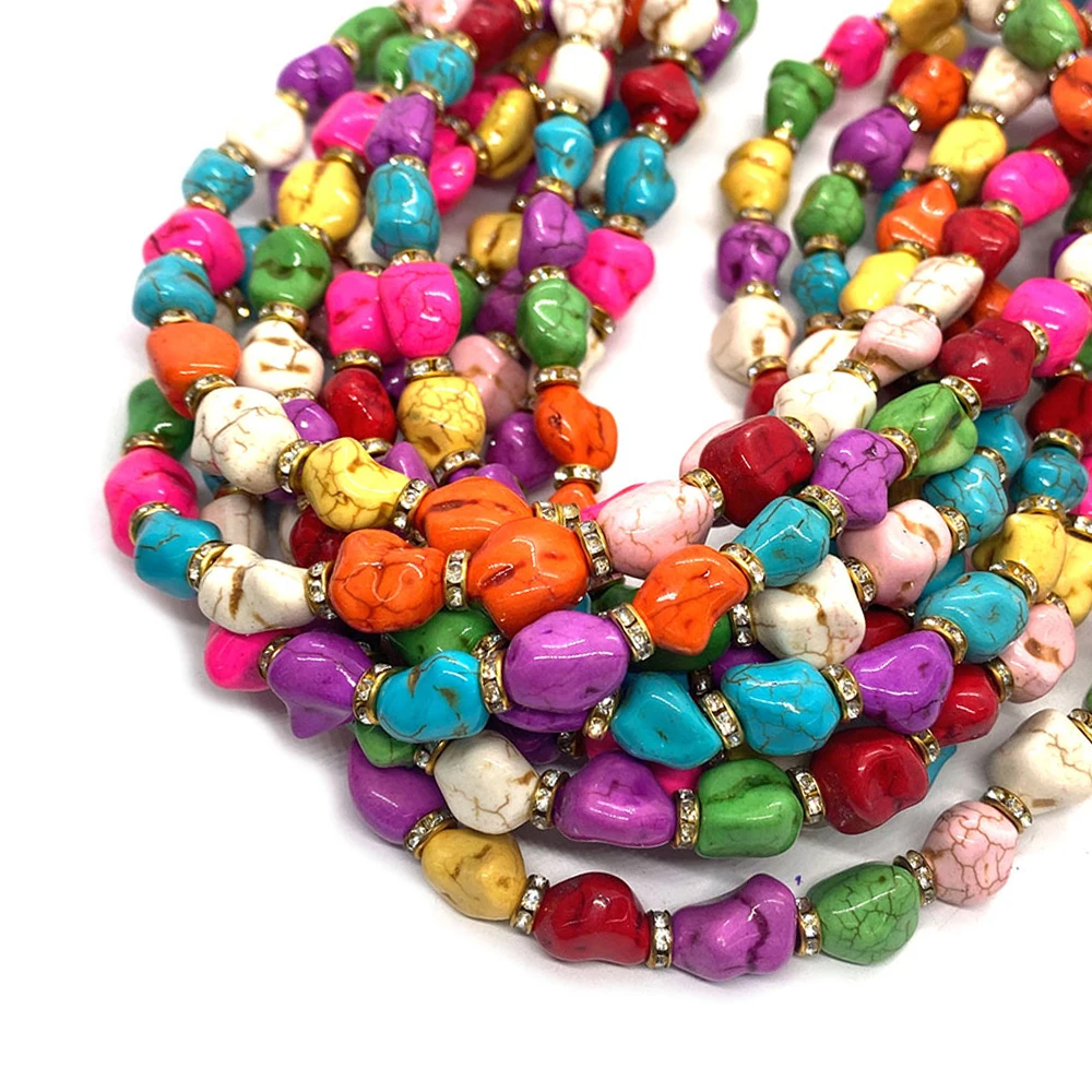 

Irregular Synthetic Turquoise Beaded Loose Beads Jewelry Making DIY Necklace Bracelet Earrings Wind Chime Pendant Bead Accessory