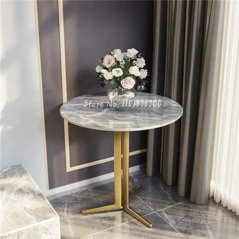 

Мраморный журнальный столик для террасы простая Скандинавская гостиная круглый креативный маленький круглый столик Роскошная кофейная вспомогательная мебель WW50
