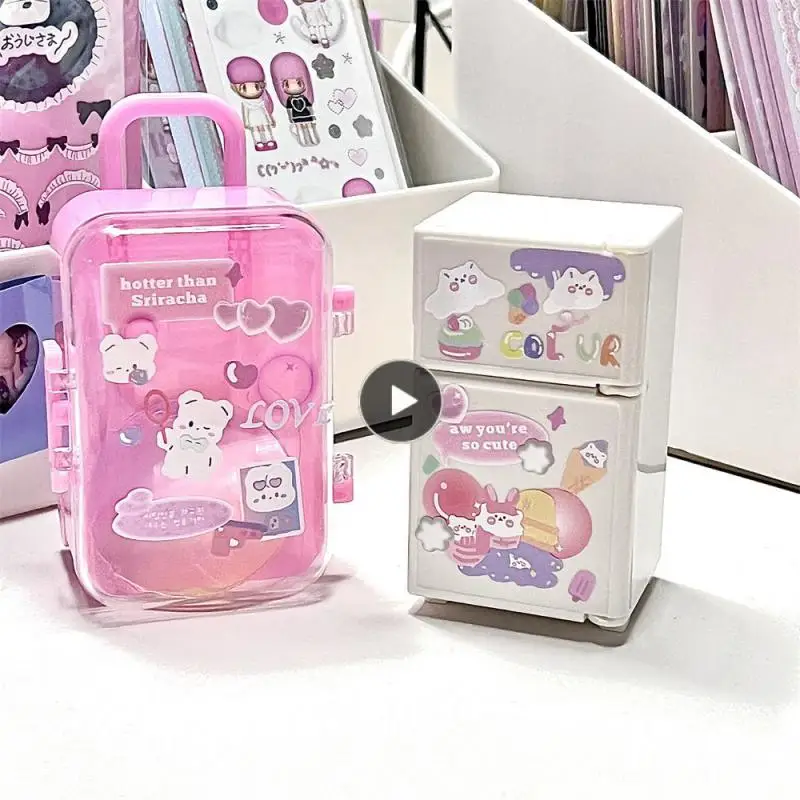 

Lovely Small Transparent Visual Design Jewelry Storage Box Dustproof Trolley Case Packing Case Mini Trolley Case Wholesale Mini