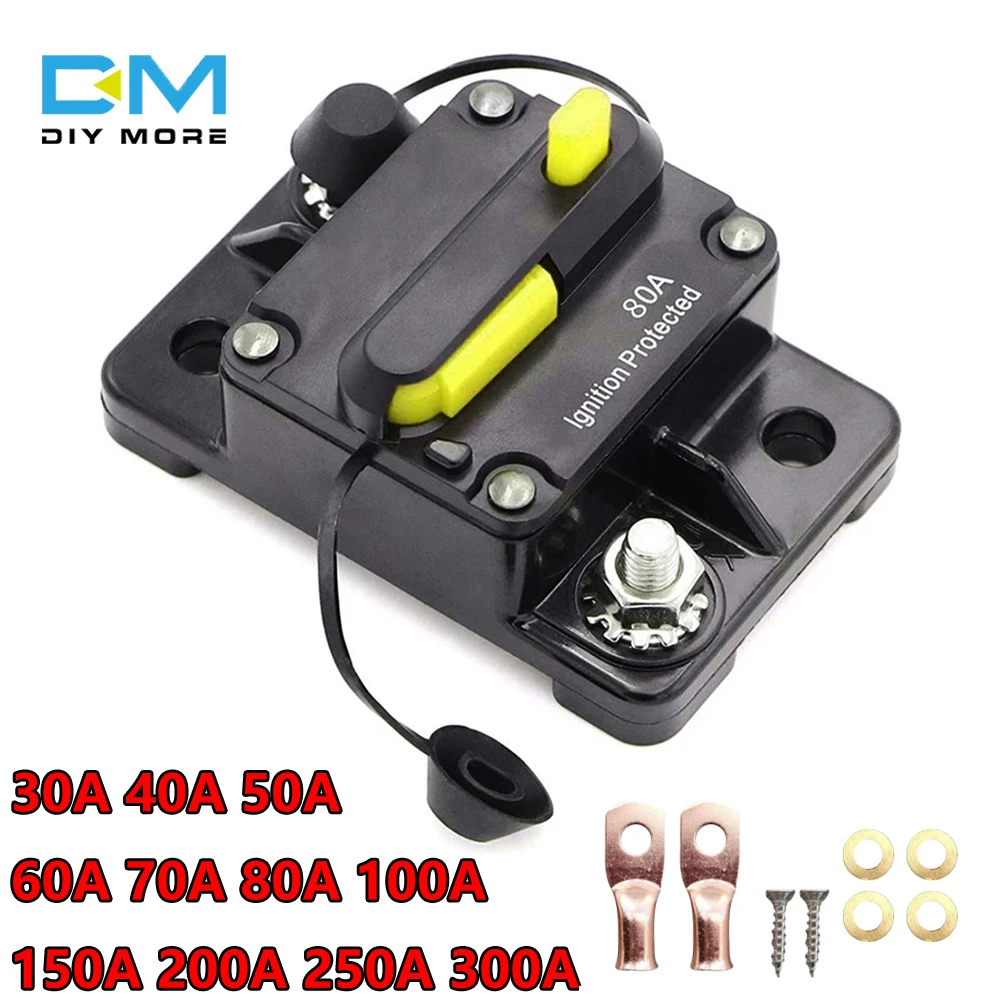 Автоматический выключатель diymor 30-300A, Двойная Батарея IP67, водонепроницаемый Предохранитель 12 В 24 В, ручной сброс, Автомобильный Автоматический выключатель, предохранитель