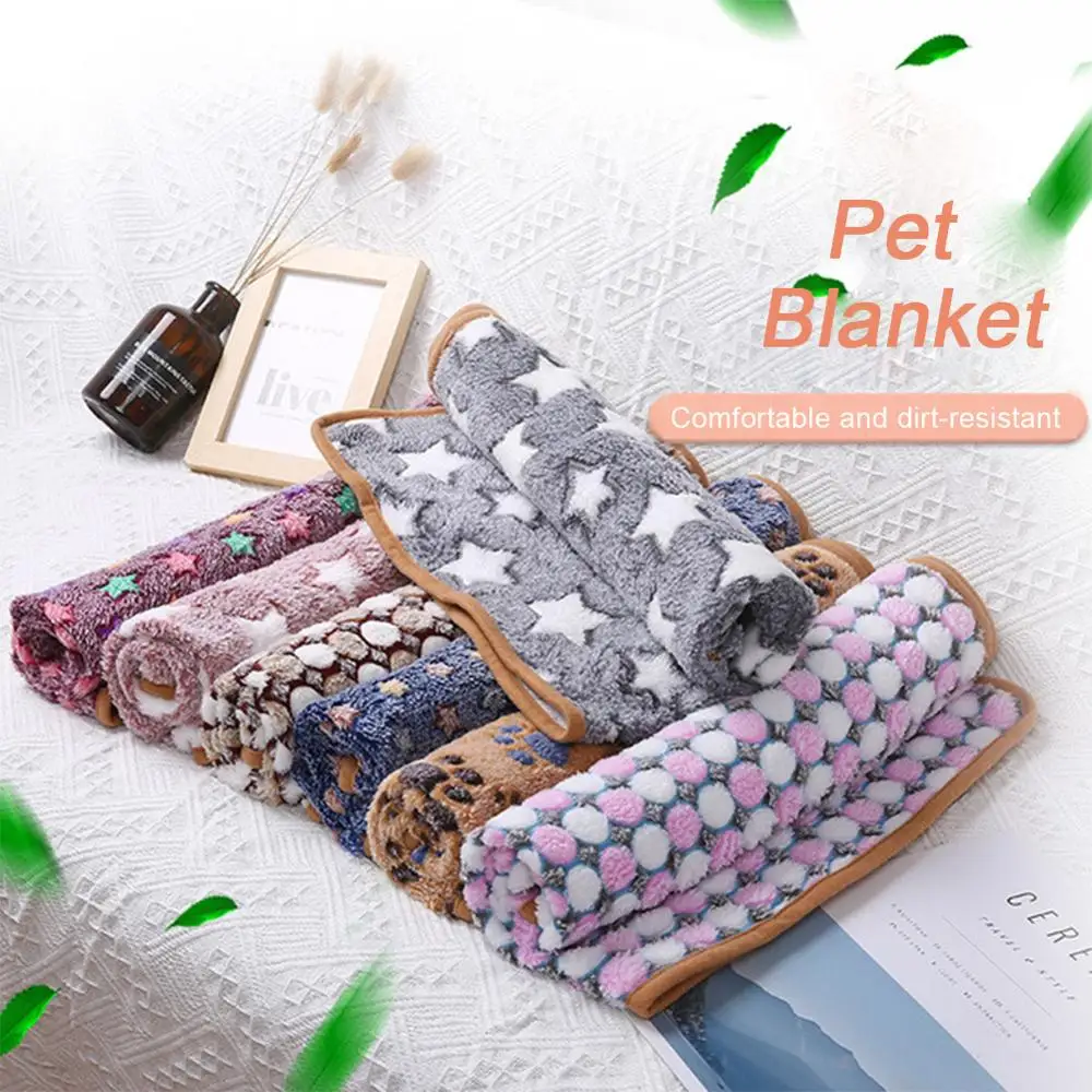 

Soft Thickened Flannel Pet Blanket Fleece Pad Pet Bed Mat For Puppy Dog Cat Sofa Cushion Home Rug Keep Warm Sleeping Cover