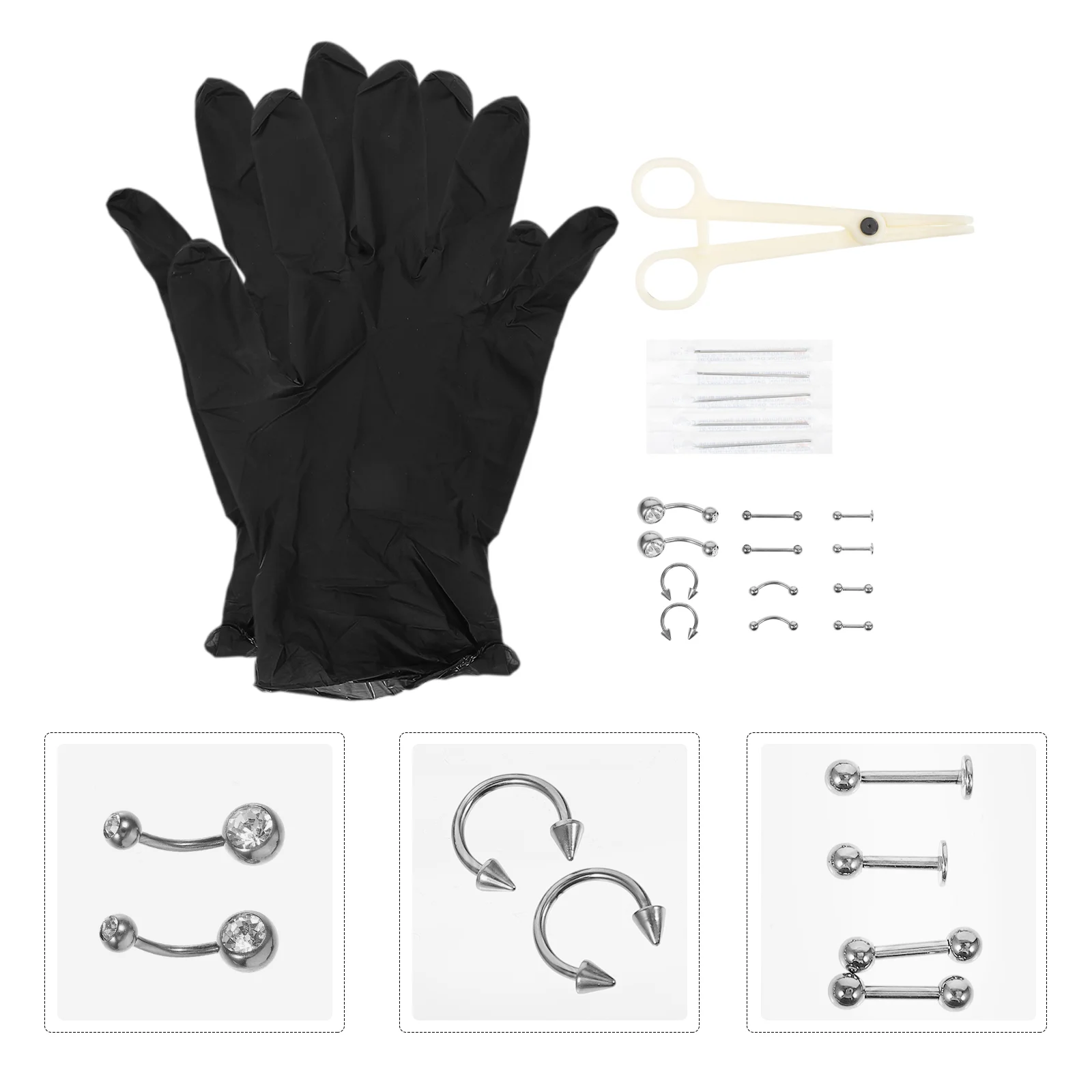 

Noseseptum Ring Kit Body Rings Hoop Faux Stainless Jewelry Adjustableclip Cartilage Earrings Kit Lip Cuffs Fake Studs Charms