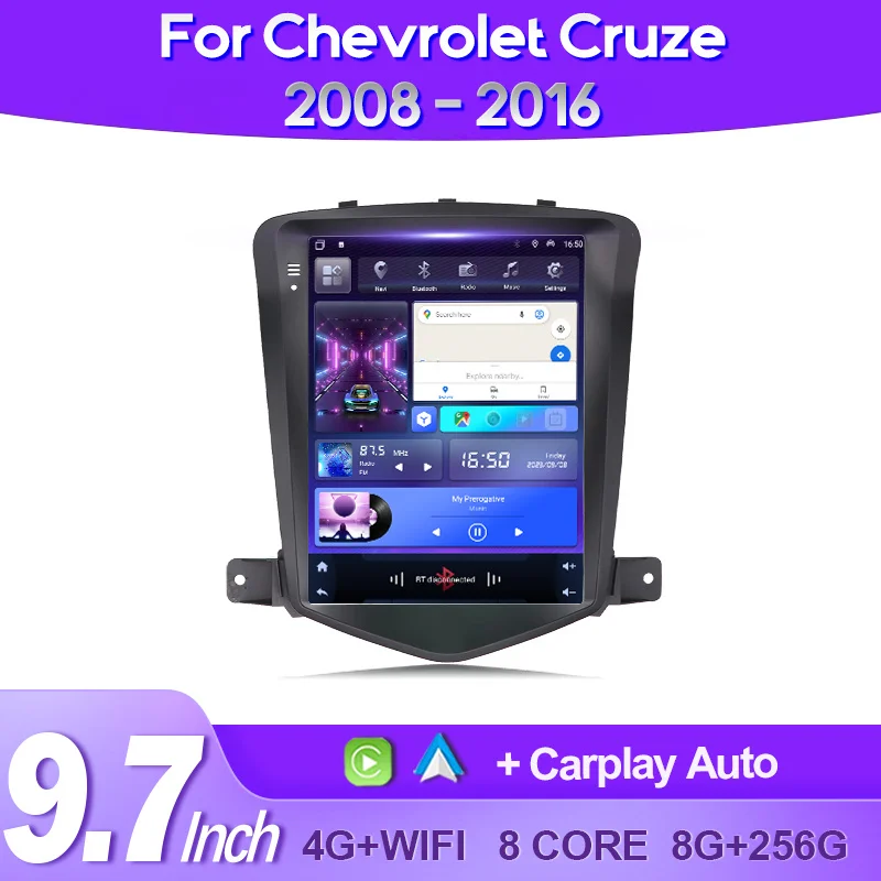 Автомагнитола QSZN для Chevrolet Cruze J300 2008-2016 мультимедийный видеоплеер в стиле Tesla на