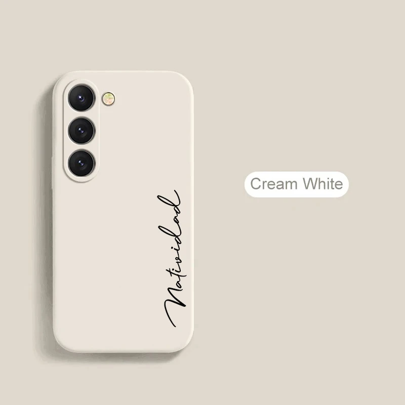 Для Samsung Galaxy S23 Ultra Plus FE индивидуальное имя инициалы мягкий жидкий силиконовый