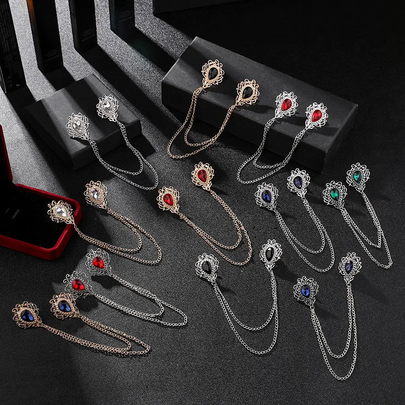 

Модная цепочка Стразы с кисточками для воротника Мужская корсажная женская рубашка аксессуары брошь индивидуальная булавка ювелирные изделия