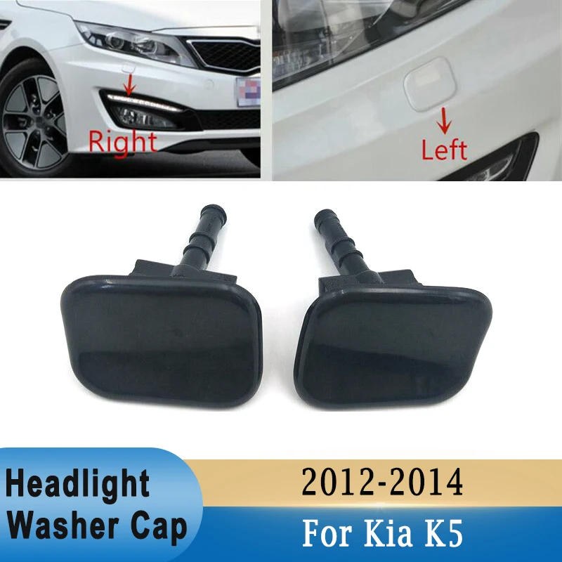 Left & Right Front Bumper Headlight Washer Nozzle Spray Jet Cover Cap for Kia K5 2012 - 2014 Replacement 98690-4M000 98680-4M000