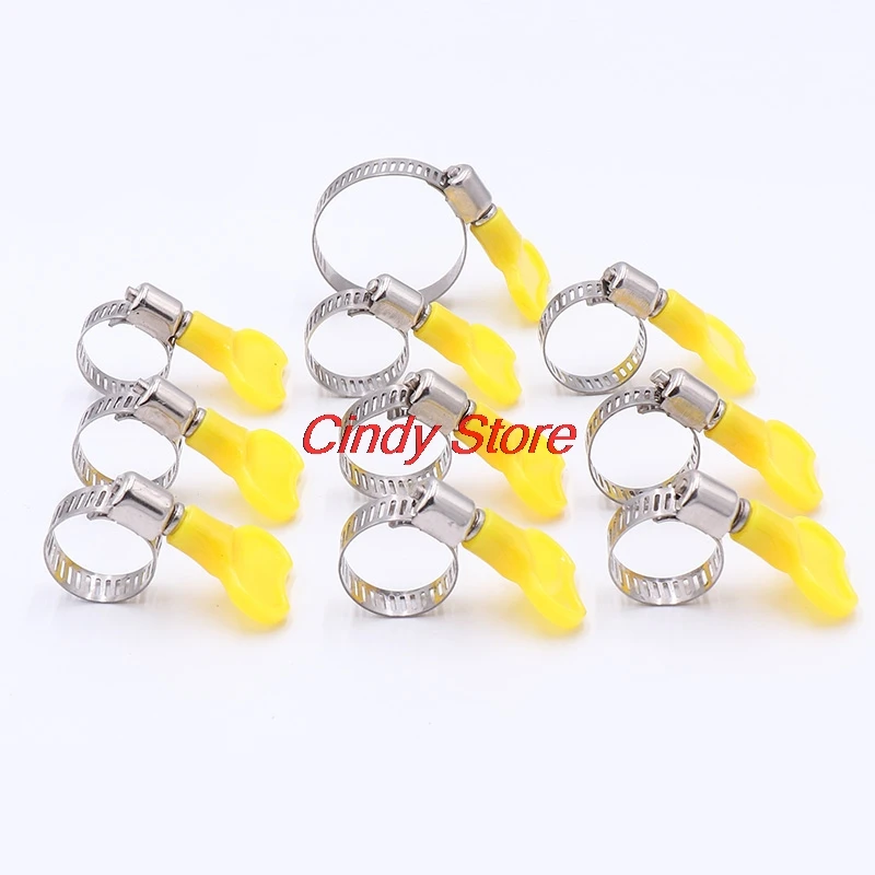 

10pcs Homebrew Pipe Clamp Handle Stainless Steel Butterfly Hose Clamp Fit 6mm O.D ~ 44mm O.D Tube