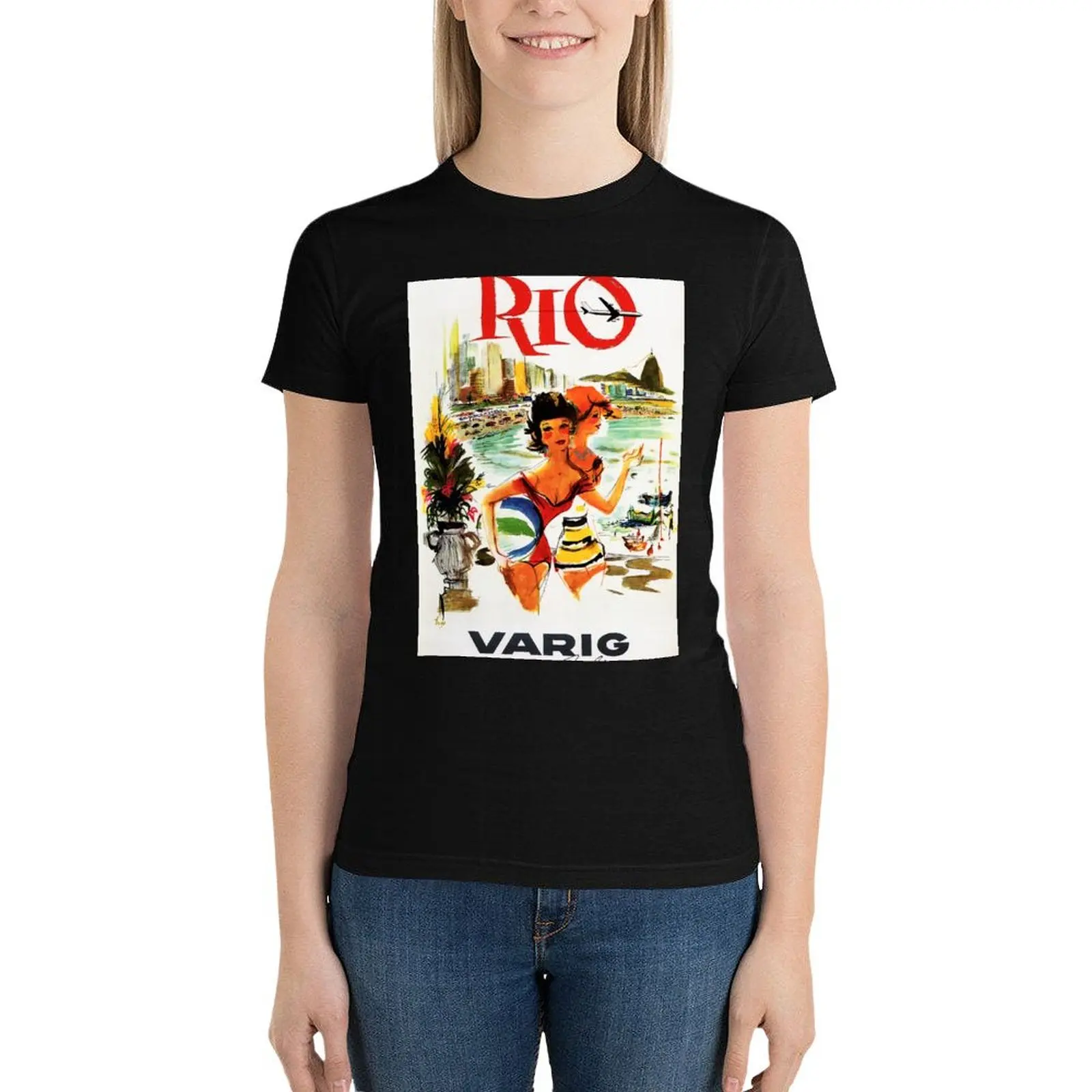 Женская винтажная одежда RIO DE JANEIRO BRAZIL via VARIG Airlines