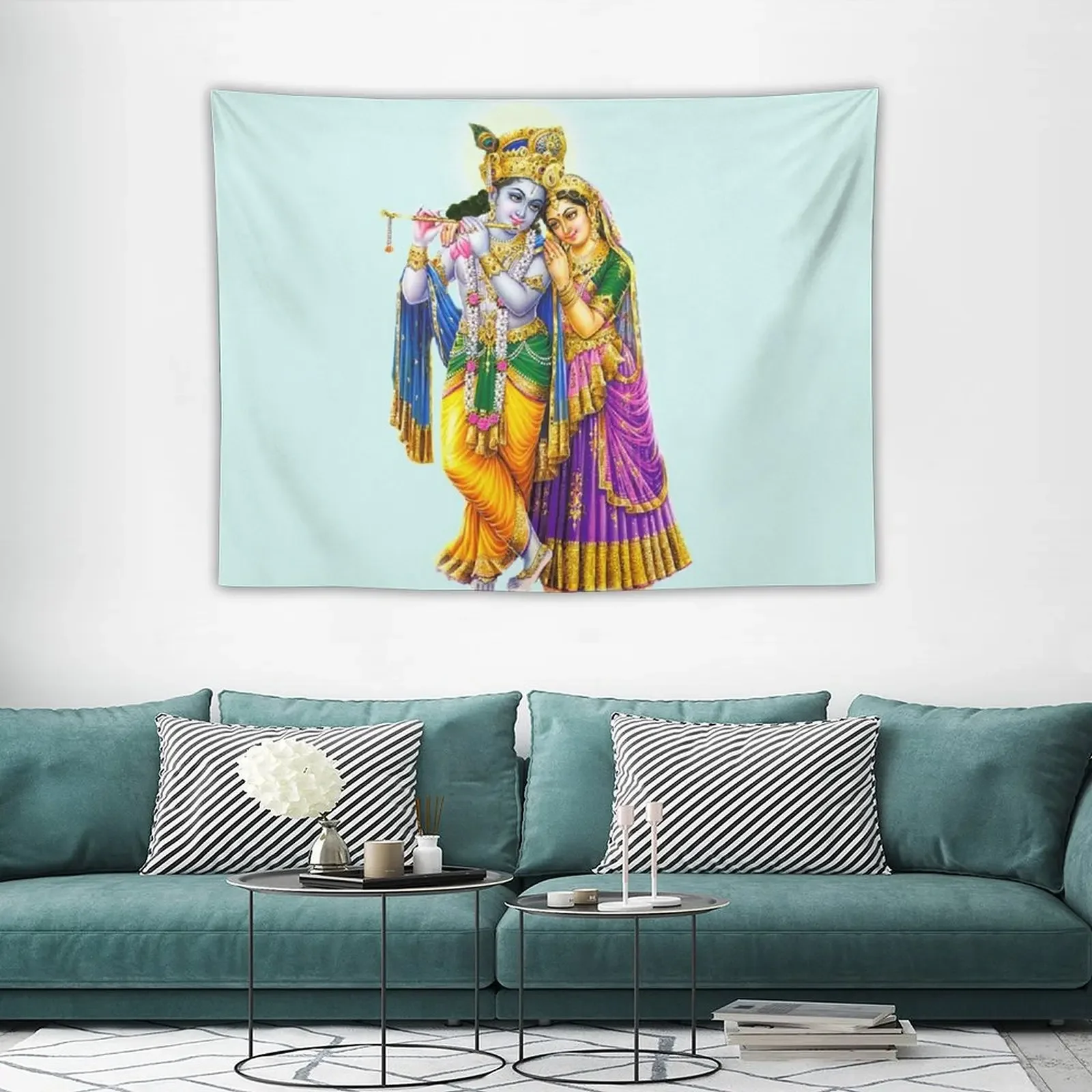 Radha Krishna Индийский Бог любви гобелен украшение для спальни подвесные настенные