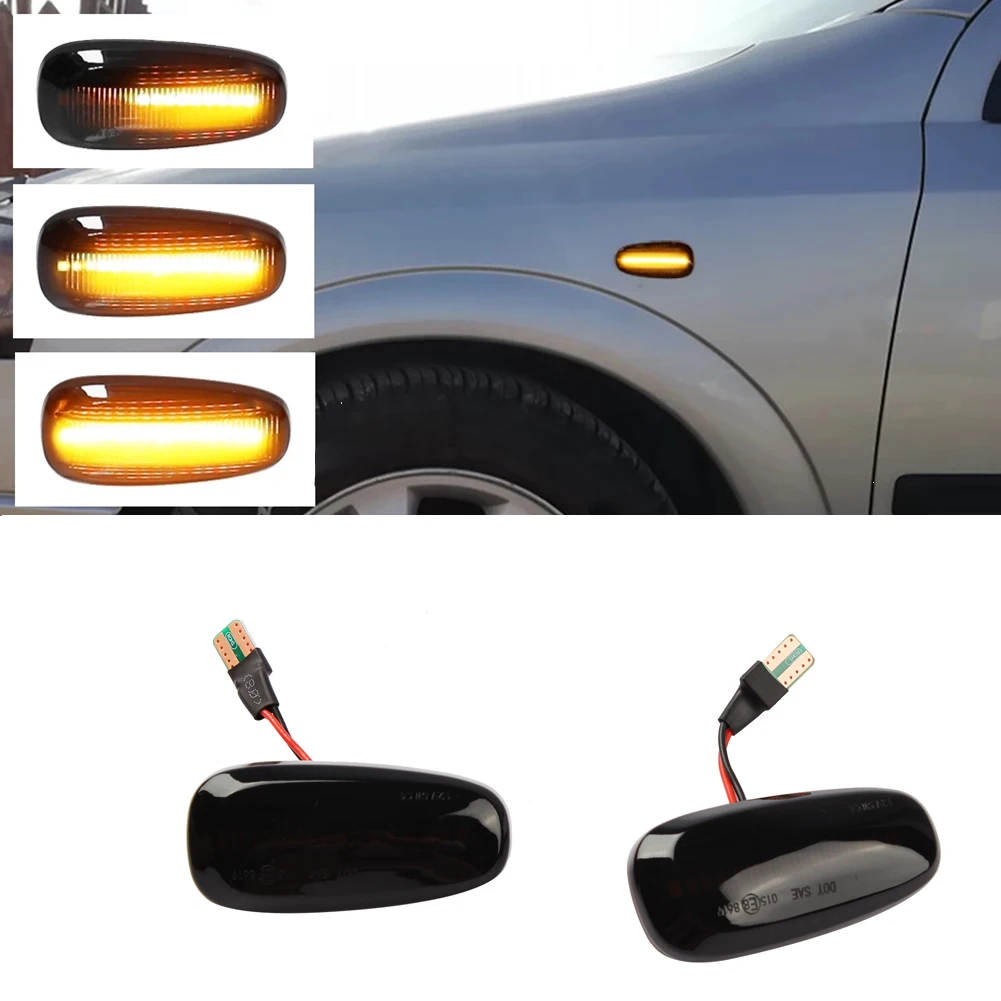 

2Pcs Car Side Marker Light LED Turn Signal Indicator Lamp for Opel Zafira A 99-05 Astra G 98-09
