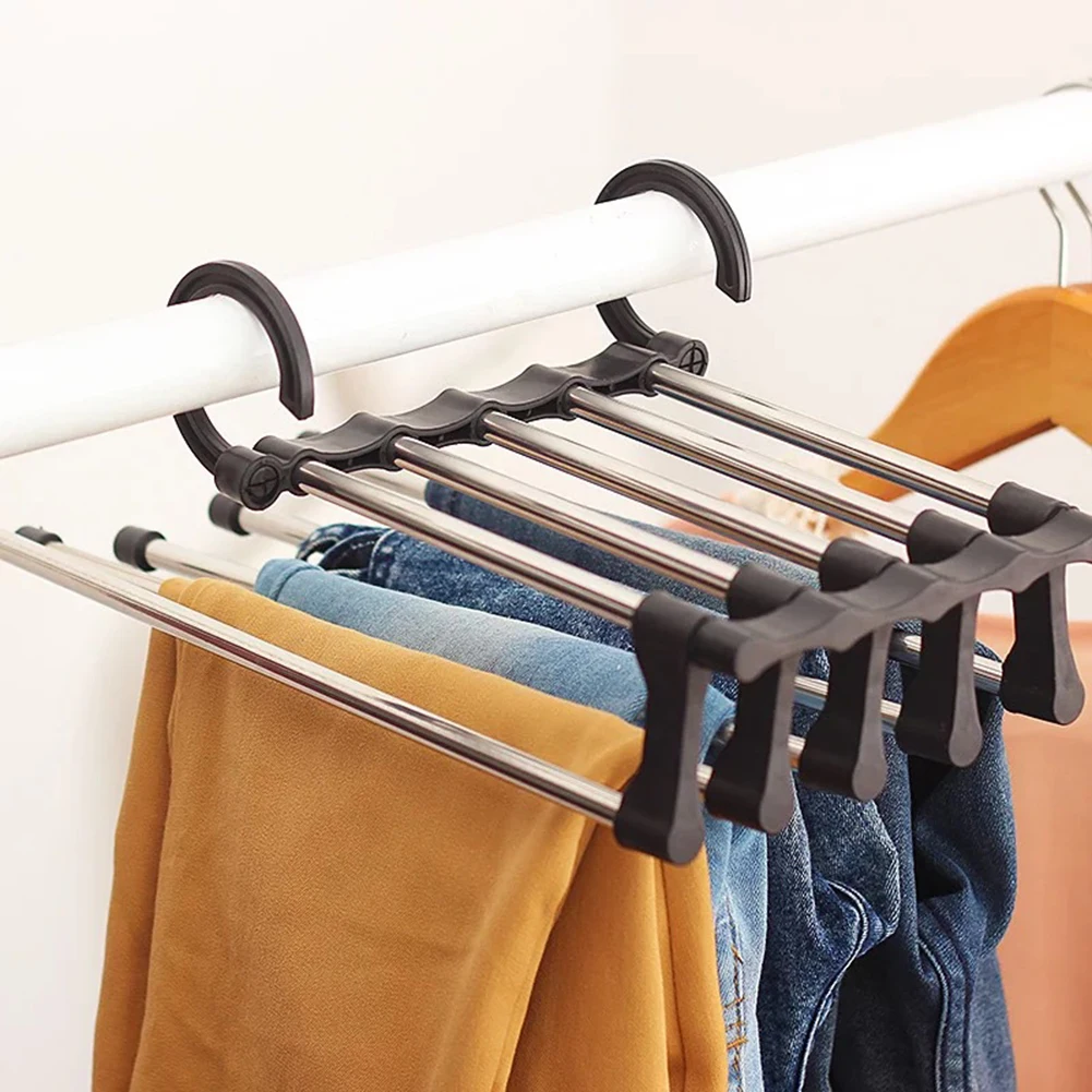 

Closet Organizer Racks Pants Trouser Hangers Clothes Rack Multifunction Stainless Steel Clothes Hanger Space Saving