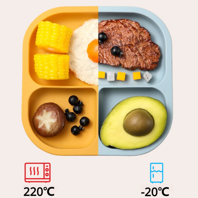 Мощные присоски для малышей силиконовая разделенная детская тарелка без BPA