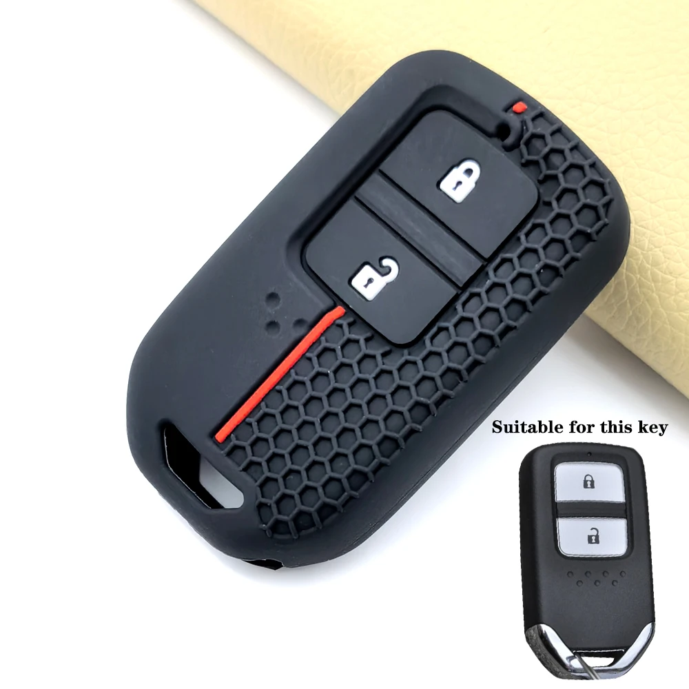 

Силиконовый чехол для дистанционного ключа автомобиля для Honda Fit GP5 Shuttle Gp8 JADE VEZEL City Civic Jazz BRV, 2-кнопочный чехол для ключей, автомобильные аксессуары