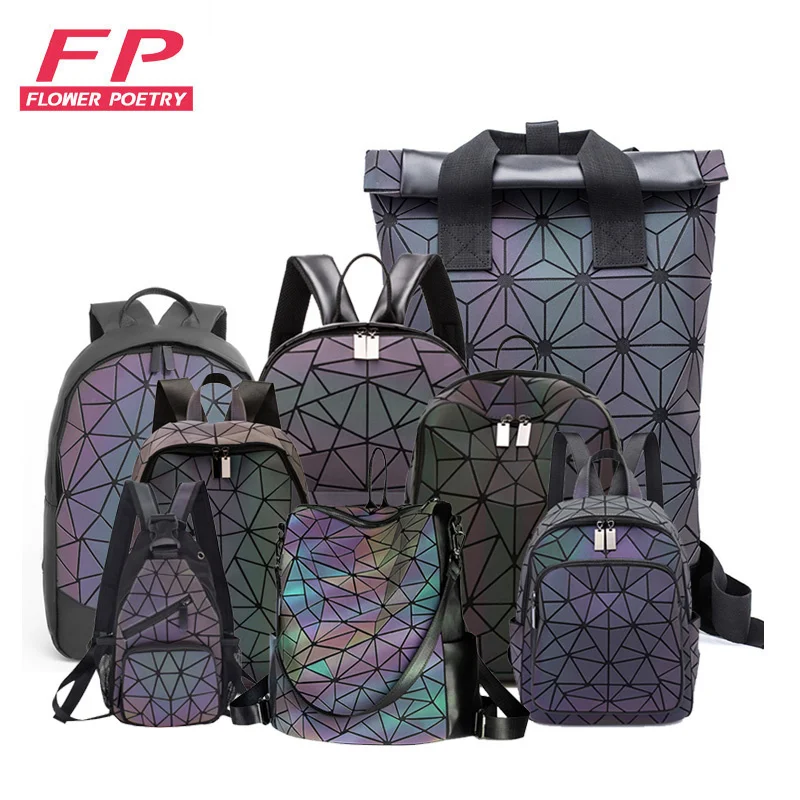 

2023 Women Backpack Bags Designer Geometric Luminous Backpacks Female School Bags For Girls Student Rucksack Shoulder Backpack
