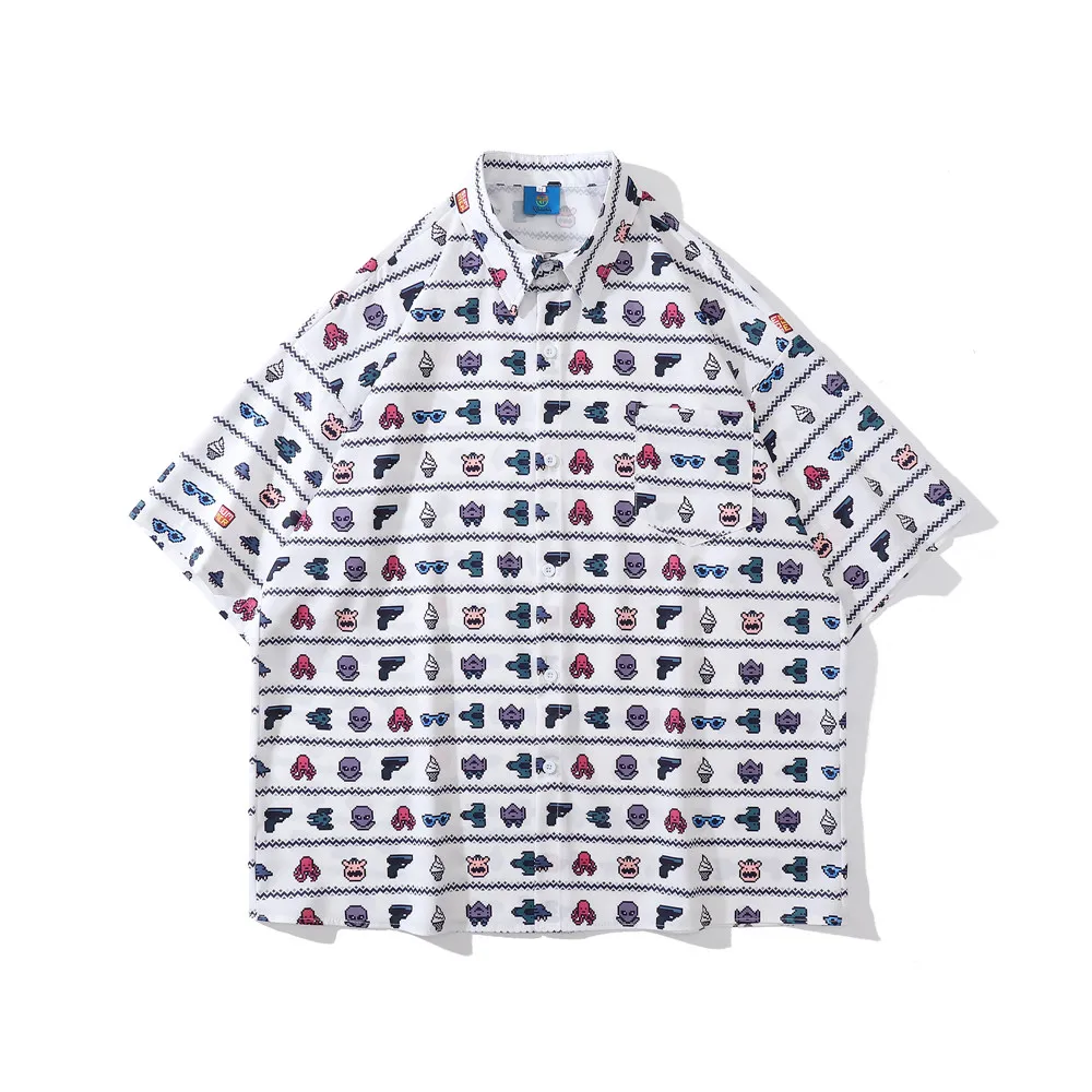 

OSCN7 Повседневная рубашка с коротким рукавом и принтом для мужчин, уличная 2022, Гавайский пляж, большие размеры, женская мода, рубашки для мужч...